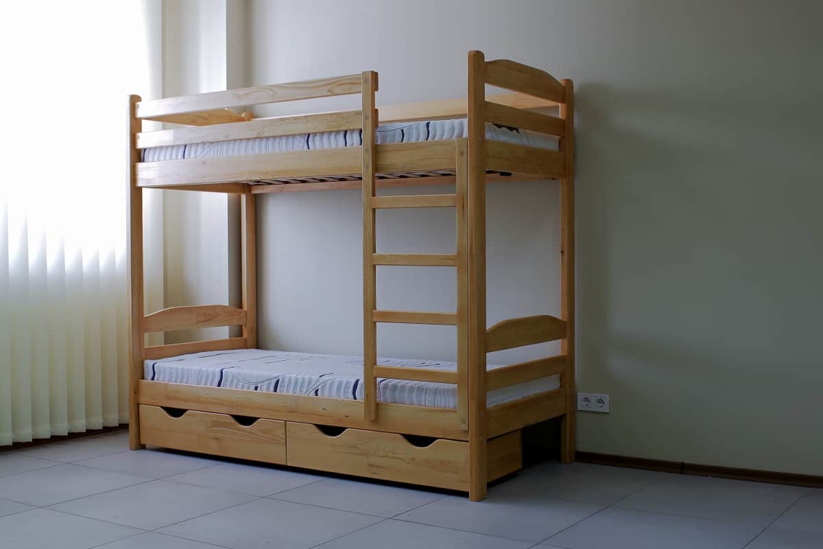 سرير دورين خشب؛ خشب MDF طابقين مناسب للمساحات الصغيرة Bed