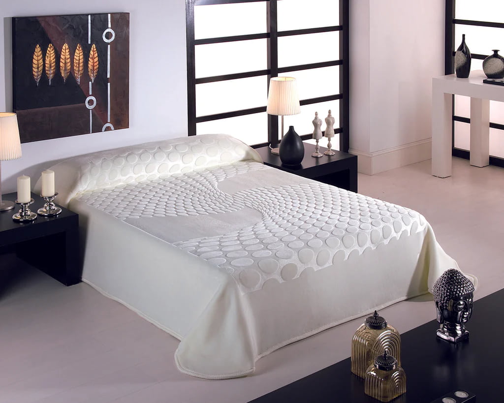 بطانية مورا الاسباني؛ الياف طبيعية خفيفة التصميم زخرفة ازهار blanket