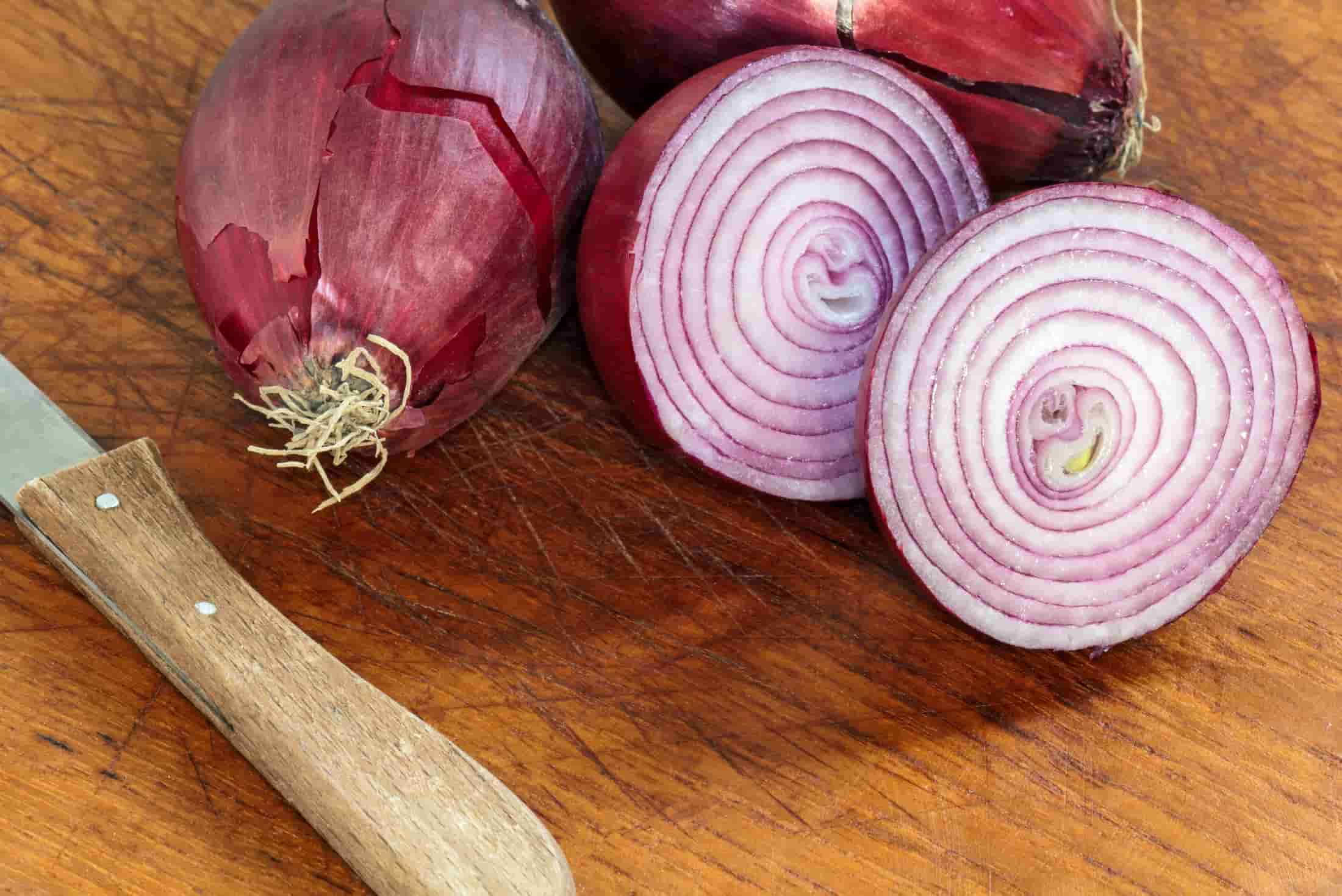 البصل في السعودية؛ قشرة جافة رقيقة قوام متعدد الطبقات رائحة نفاذة onion