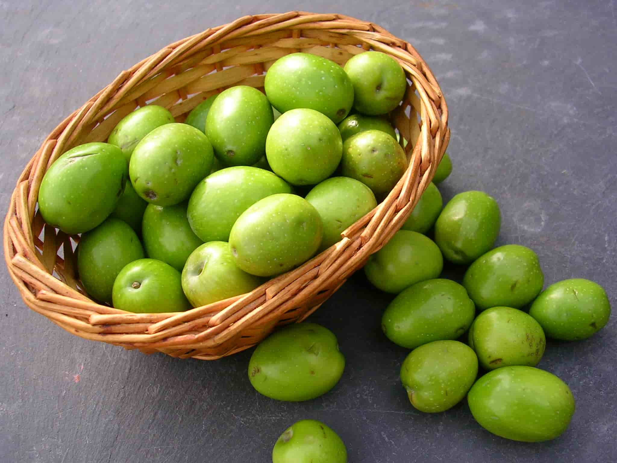زيتون كالاماتا أخضر؛ اصله ياباني متوفر بكميات كبيرة Olive