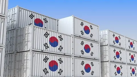 Statistische Tabelle der Importe und Exporte von South Korea
