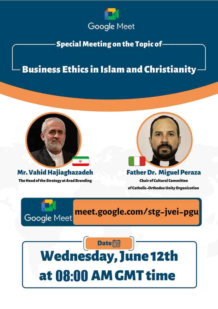 Herr Vahid mit Pater Dr. Miguel Peraza (Vorsitzender des Kulturausschusses der katholisch-orthodoxen Einheitsorganisation) – Iran und Italy – Mittwoch, 12. Juni, 08:00 Uhr GMT auf Google Meet