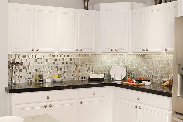 Mosaic kitchen backsplash with white cabinets + Best Buy Price