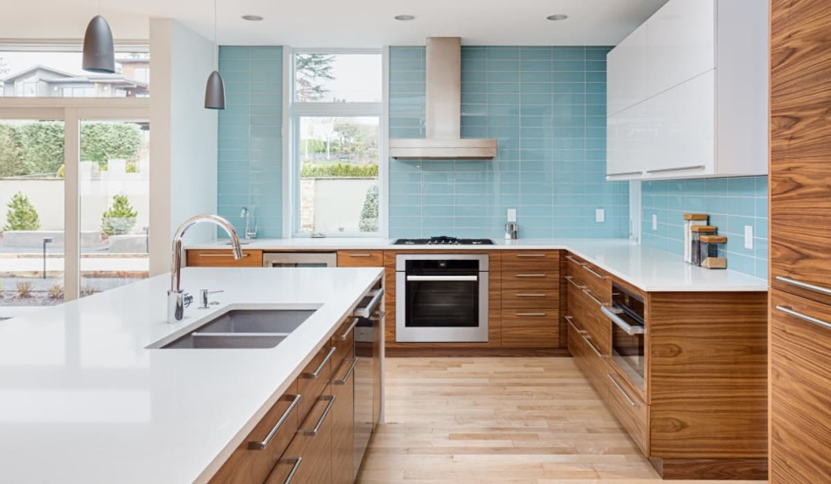 Price and Buy blue-grey kitchen backsplash + Cheap Sale