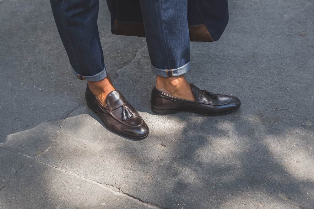 Buy men's brown leather loafers + Best Price