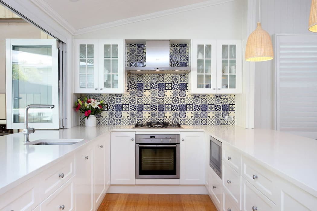Buy blue-white kitchen backsplash + best price