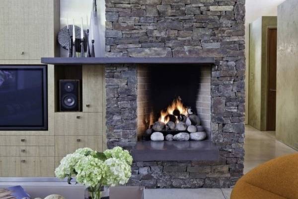 Limestone tile fireplace design | Buy at a cheap price