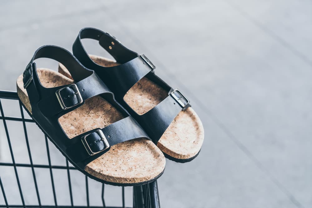 Buy And Price black leather platform sandals