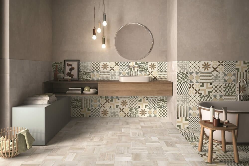 Bathroom floor and wall cement tiles + The purchase price