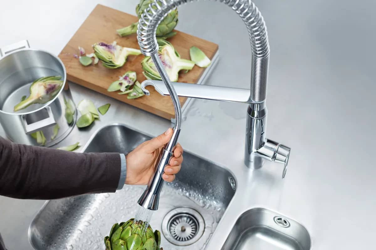 unique chrome kitchen faucet pull down style