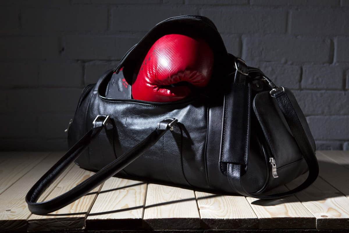 leather boxing gym bag for fashionable athletes