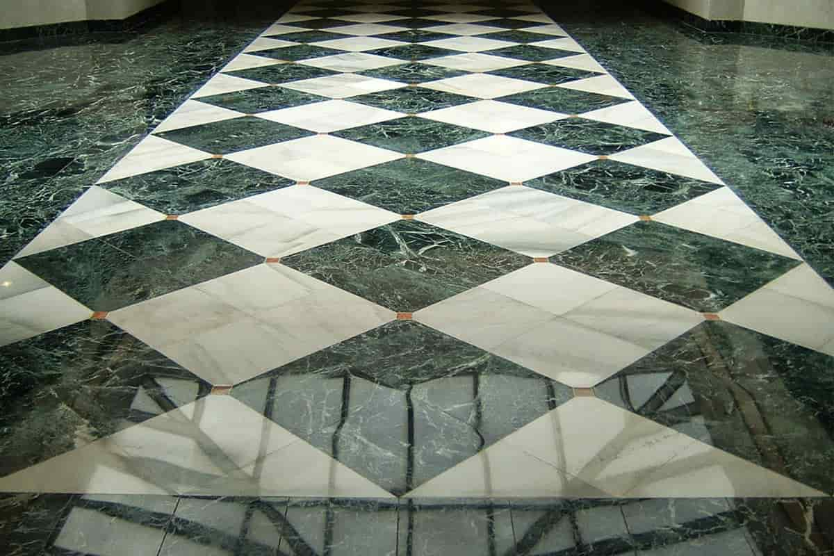 white marble tile floor with wall combination design