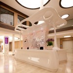 Reception Desk in Usa; Wood Metal Glass Stone Materials Different Styles