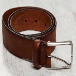 Omega Leather Belt in India; Full Top Grain Bonded Genuine 2 Color Brown Blue