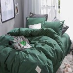 Emerald Green Bedspread; Satin Cotton Material Lightweight Sleep Improver 3Pcs
