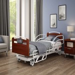 Electric Hospital Bed in Pakistan; Height Adjustable Side Rail Wheel Equipped