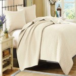 Single Bedspread; Cotton Velvet Polyester Types 3 Colors White Gray Blue