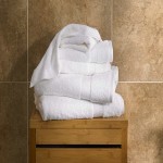Signature Towel; Cotton Velour Microfiber Types Soft Texture White Color