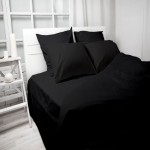 Black Bedding Set; Lightweight Breathable 2 Designs Classic Modern