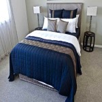 Navy Bedding Set; Comfortable Insulator 3 Designs Simple Patterned Linen