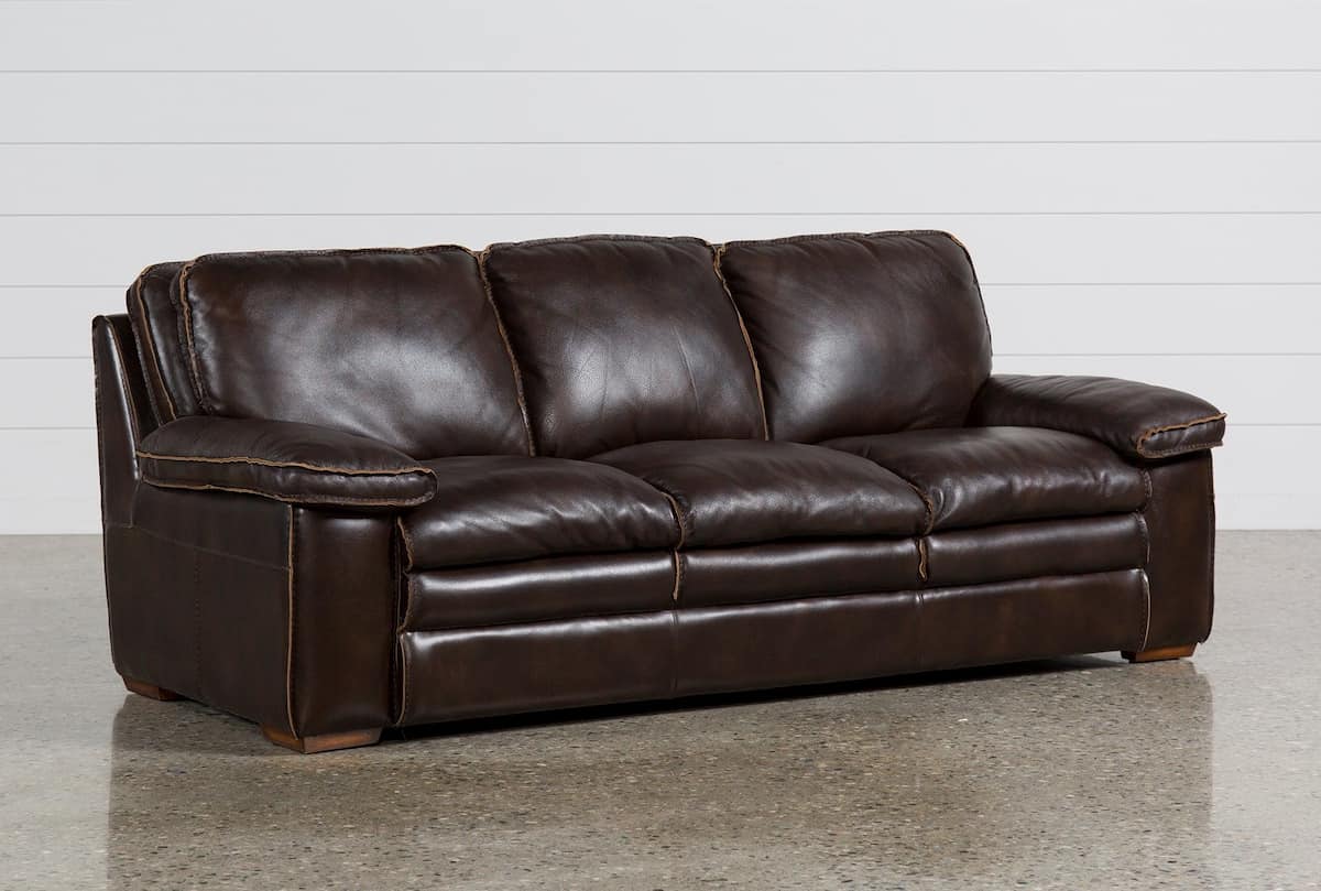 pigmented leather recling sofa