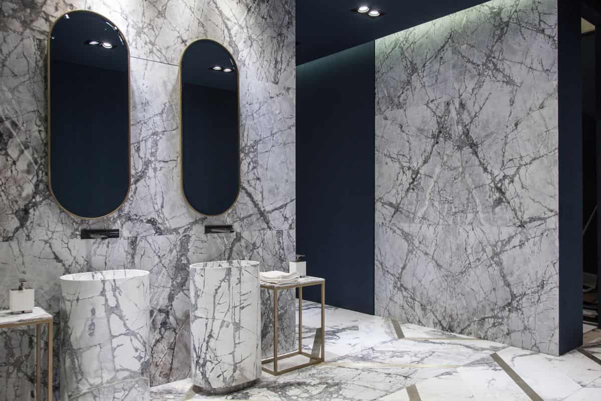 Carrara Marble per ton (Floor Tile) White Blue Gray Shades Decorating Buildings