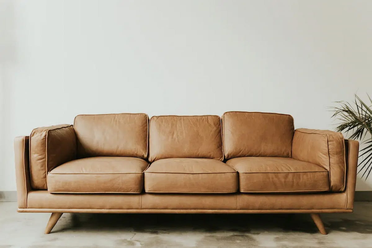 Used Sofa in Bangladesh; Fabric Leather Contains Padded Seat Back Arms