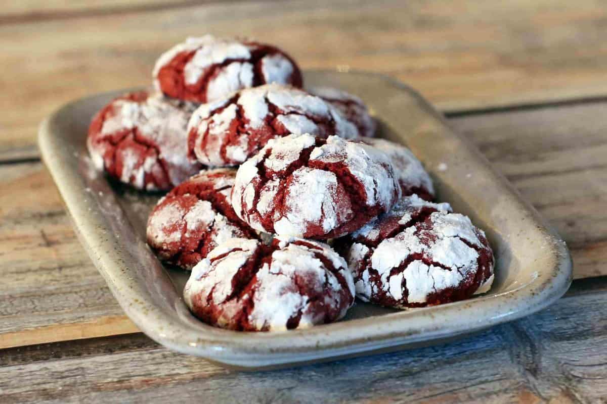 Red Velvet Cookies (Chocolate Dessert) Cream Cheese Cocoa Powder Garnished
