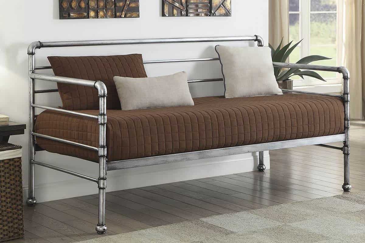Steel Sofa in Chennai; Stainless Frame Linen Fabric (65 138 CM)