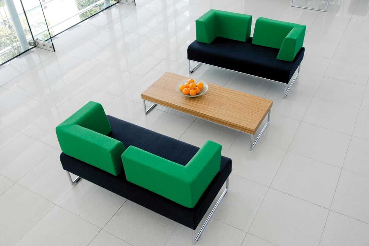 Contemporary Office Sofa (Modern Style) Sharp Edged Wood Textile Material