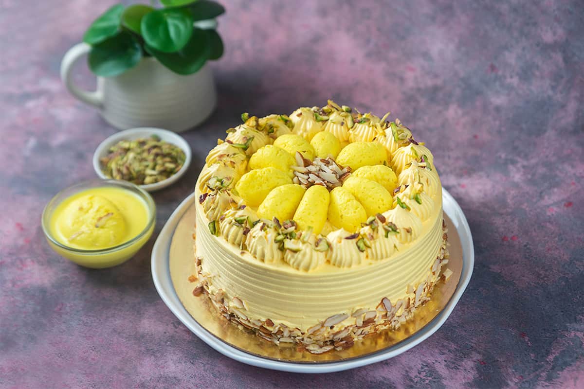 Rasmalai Cake | Eggless Sponge Cake - Flavourhome by Sutiksha