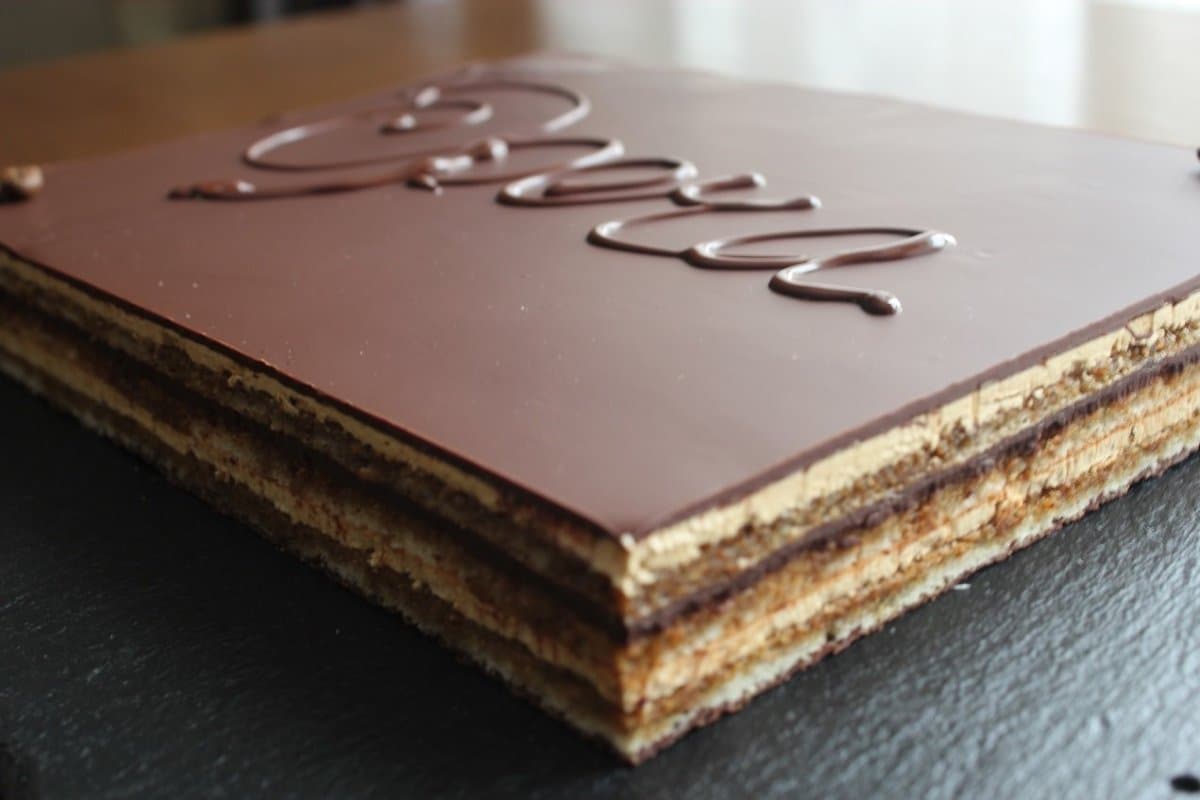 Opera Cake in Kerala; Almonds Chocolate Espresso Flavors Soft Velvety Sponge Texture