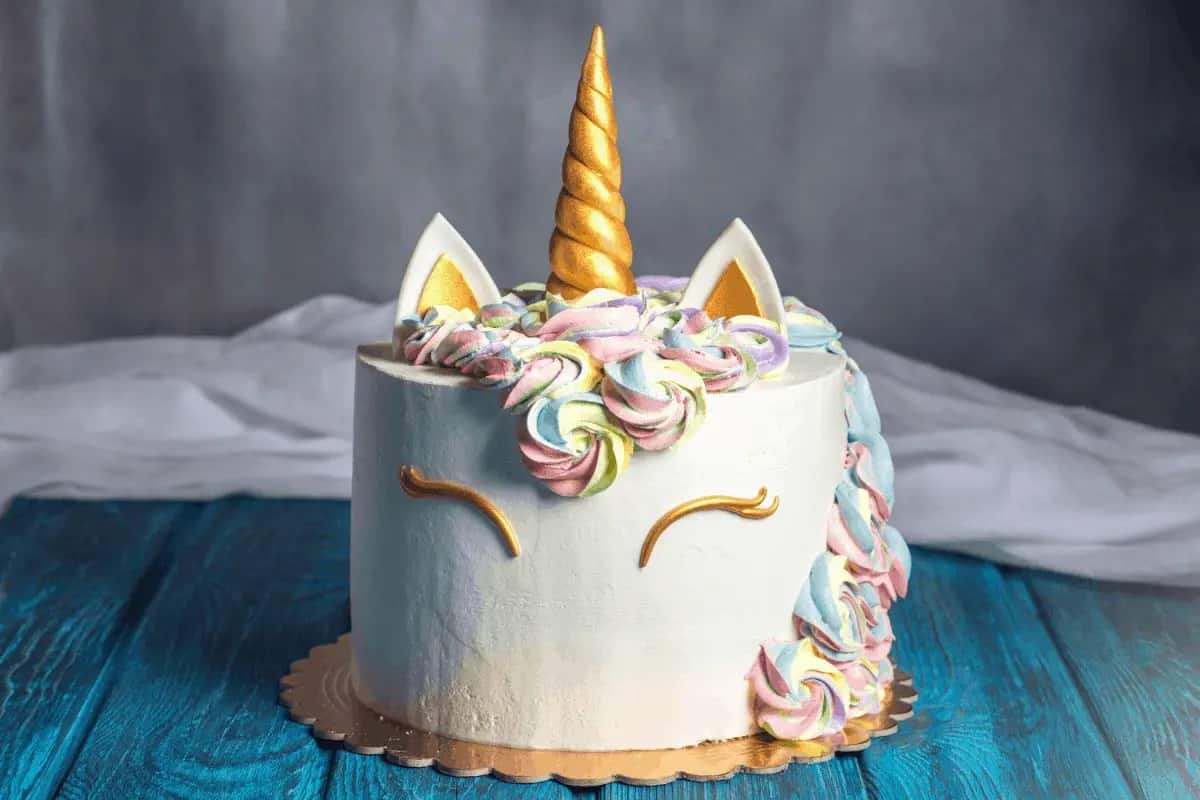 Unicorn Cake in India; Soft Spongy Texture Fruits Nuts Chocolate Topping