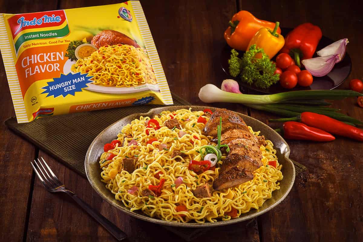 Carton Of Indomie Noodles; Hot Spicy Special Curry Onion Flavors Prevent Anemia