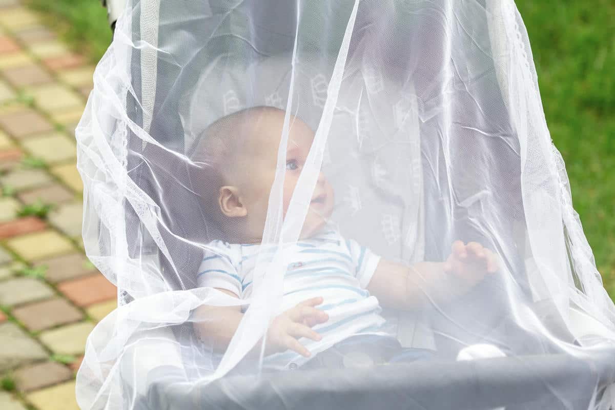 Stroller Mosquito Net; White Color Dust Insects Penetration Preventer  Waterproof - Arad Branding