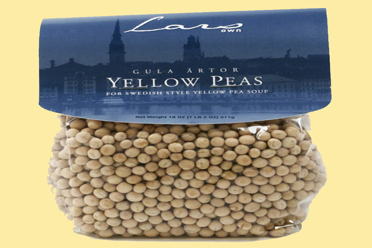 Lars Swedish Yellow Peas; Soft Texture Protein Fibre Vitamins Source