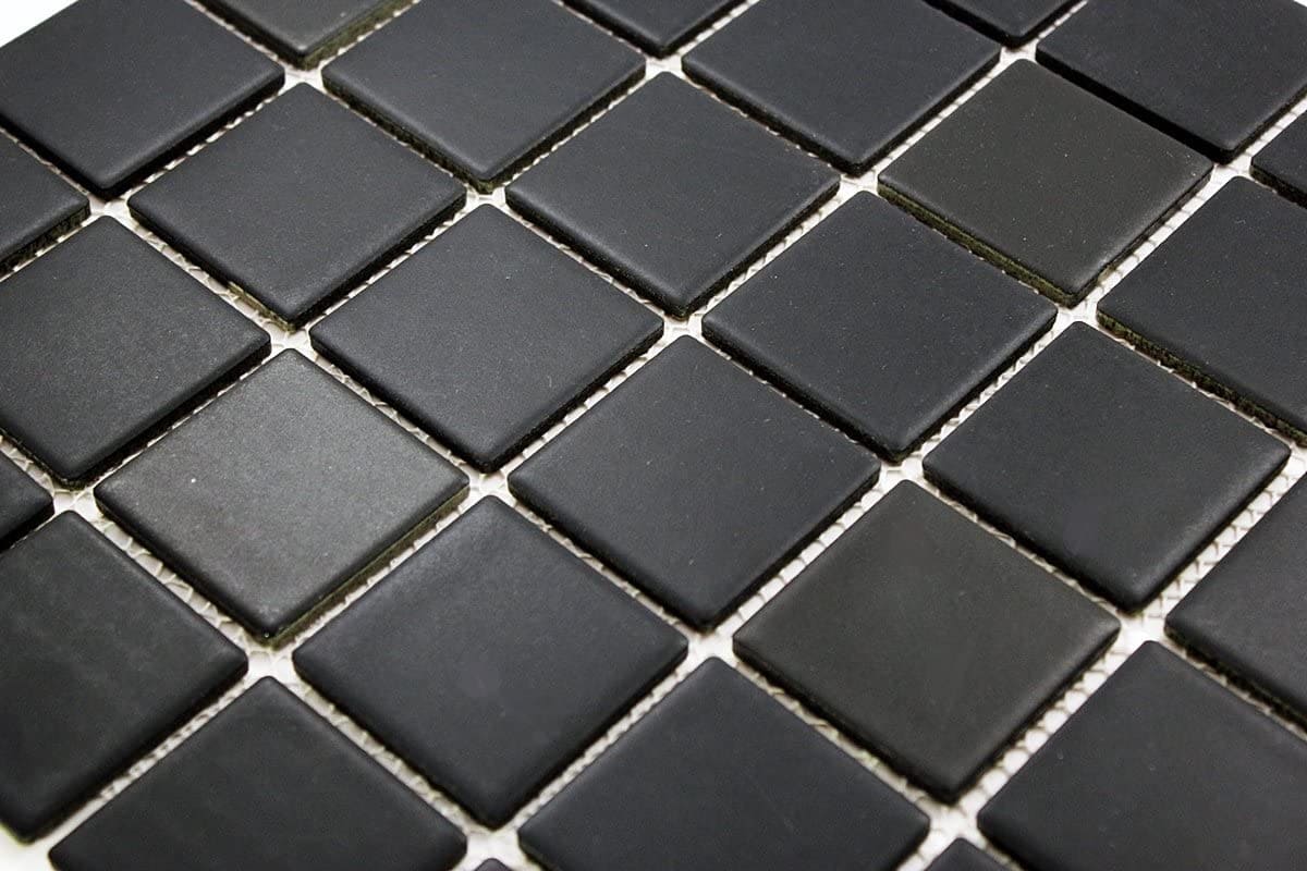 Black Ceramic Tile 12X12; Scratches Moisture Heat Resistant Durable