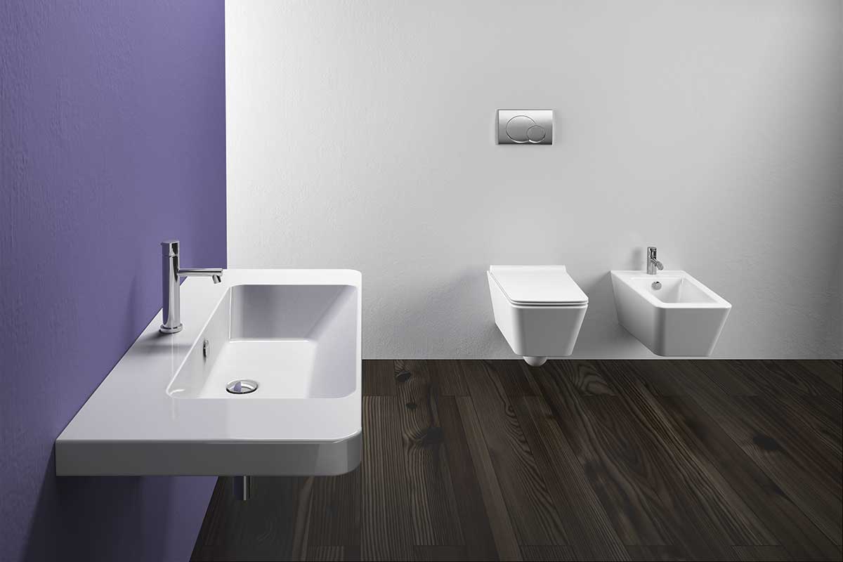 Aqua Sanitary Ware; Modern Design 2 Products Faucets Sinks White Black Colors