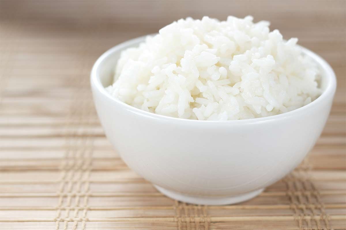 steamed raw rice