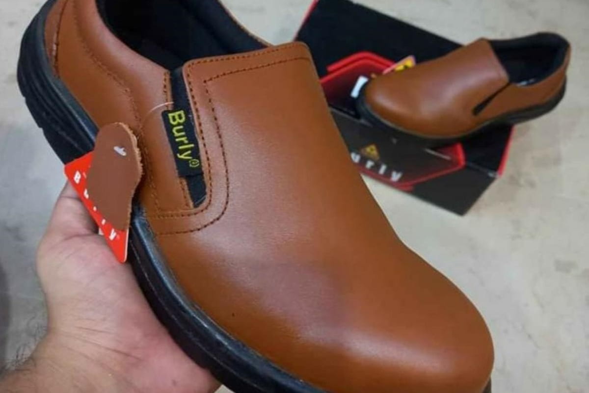 burly safety shoes brown