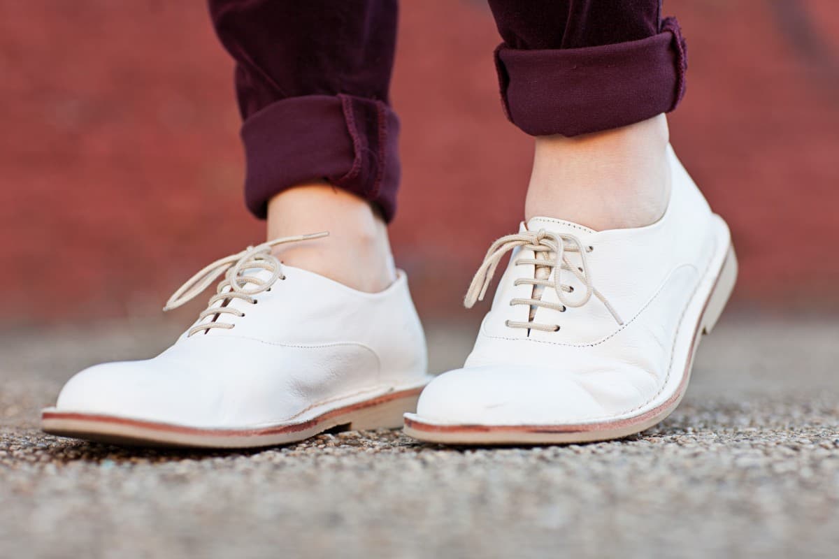 white leather shoes nursing