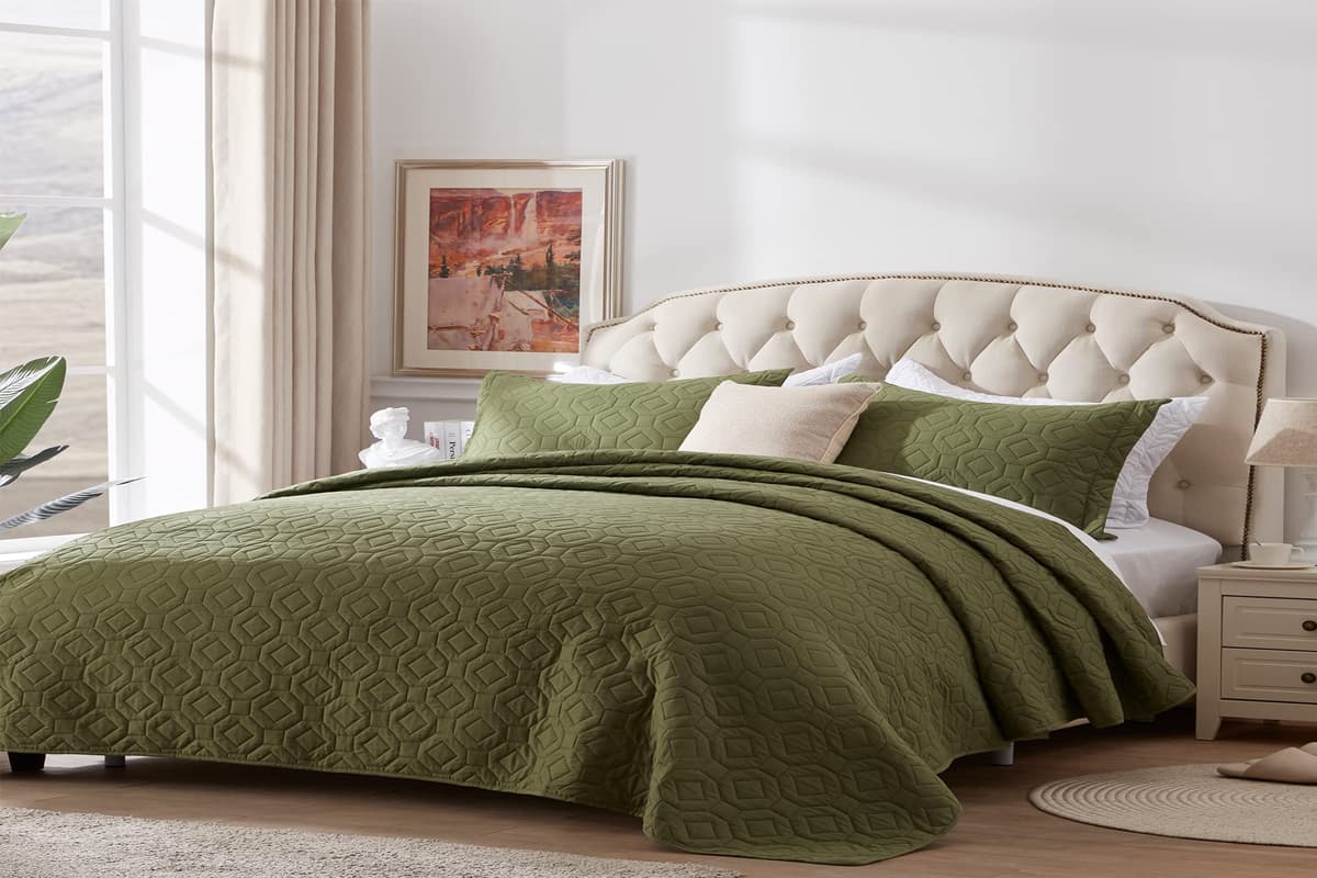 olive green bedspread king size
