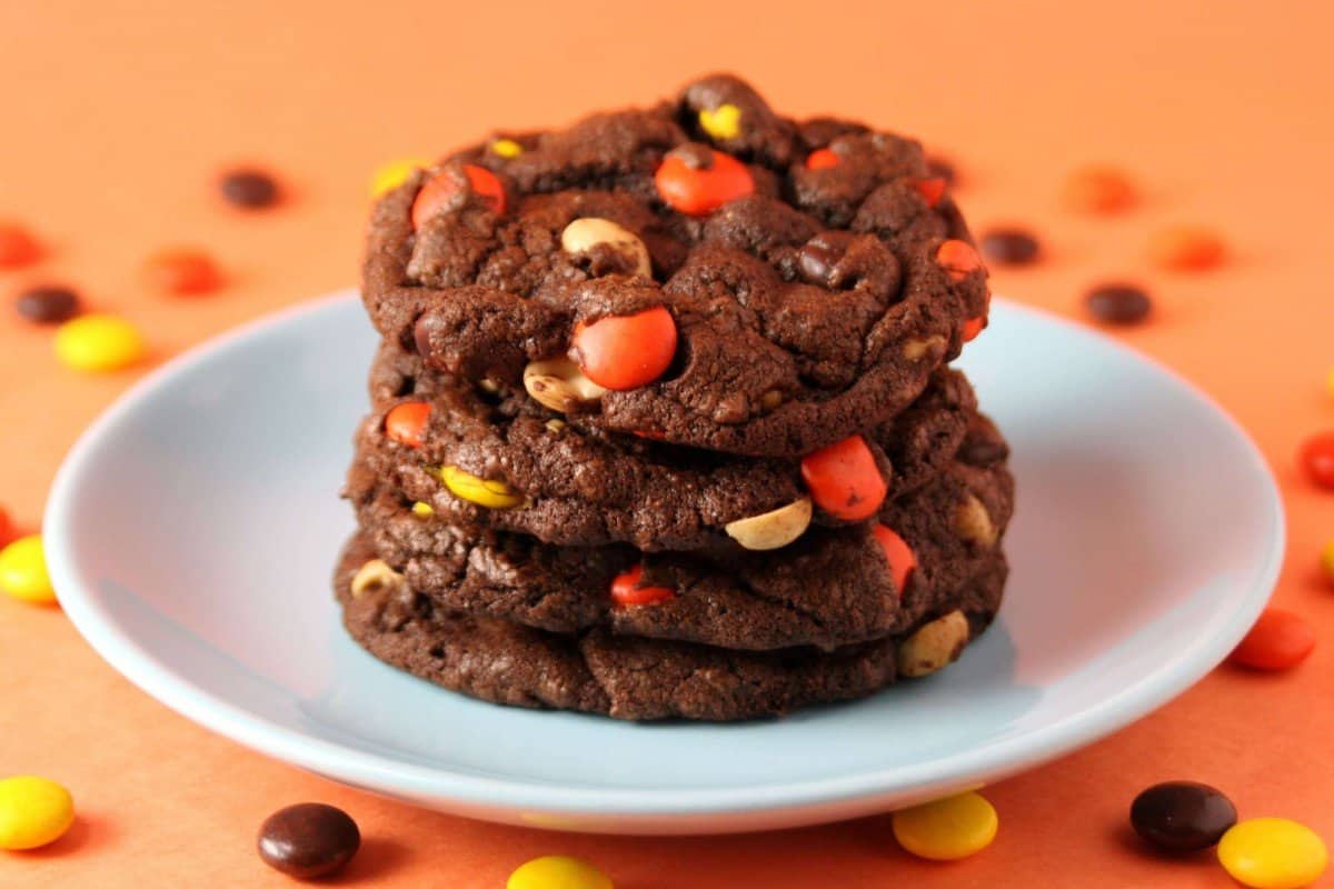 chocolate cookies with peanut butter chips