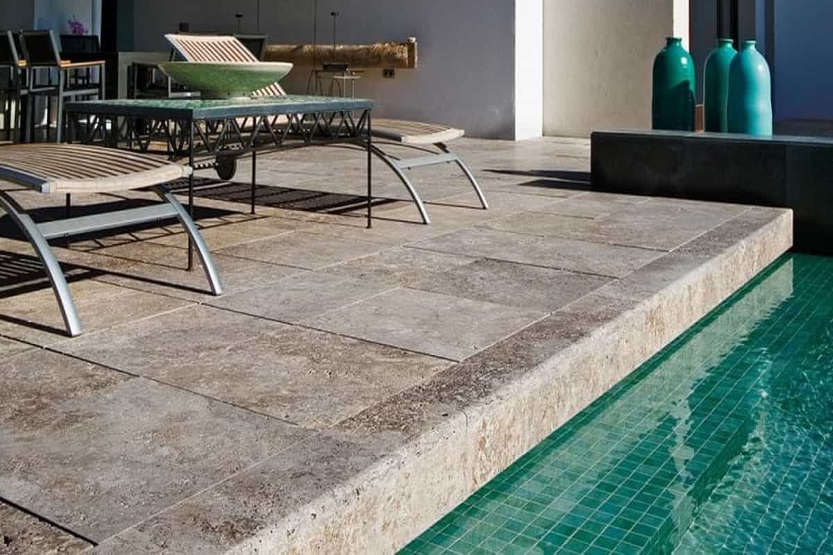 natural travertine tiles pool