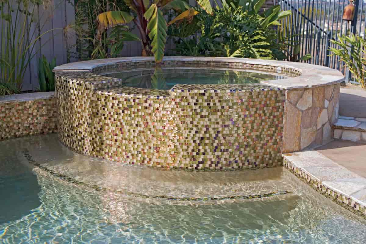 mosaic tiles in swimming pool
