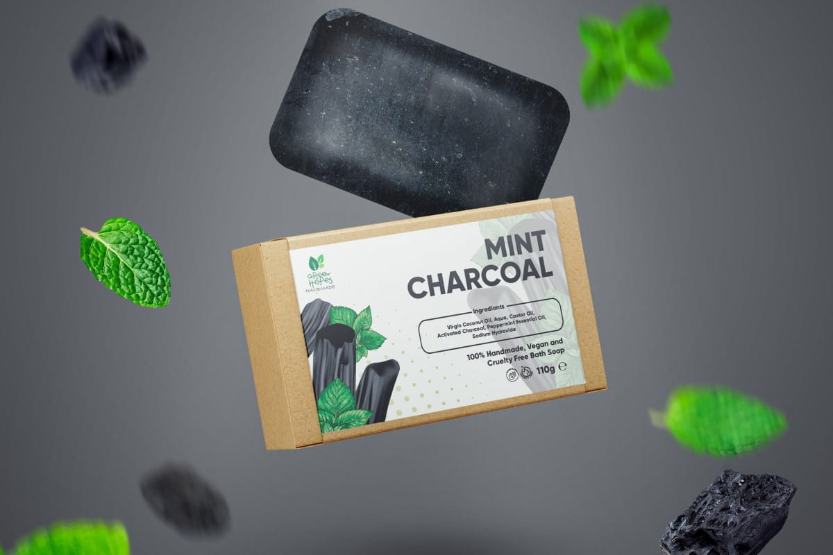 charcoal and mint soap