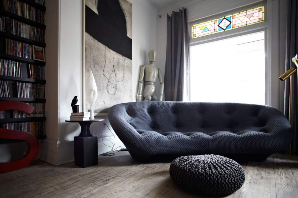 black sofa chair