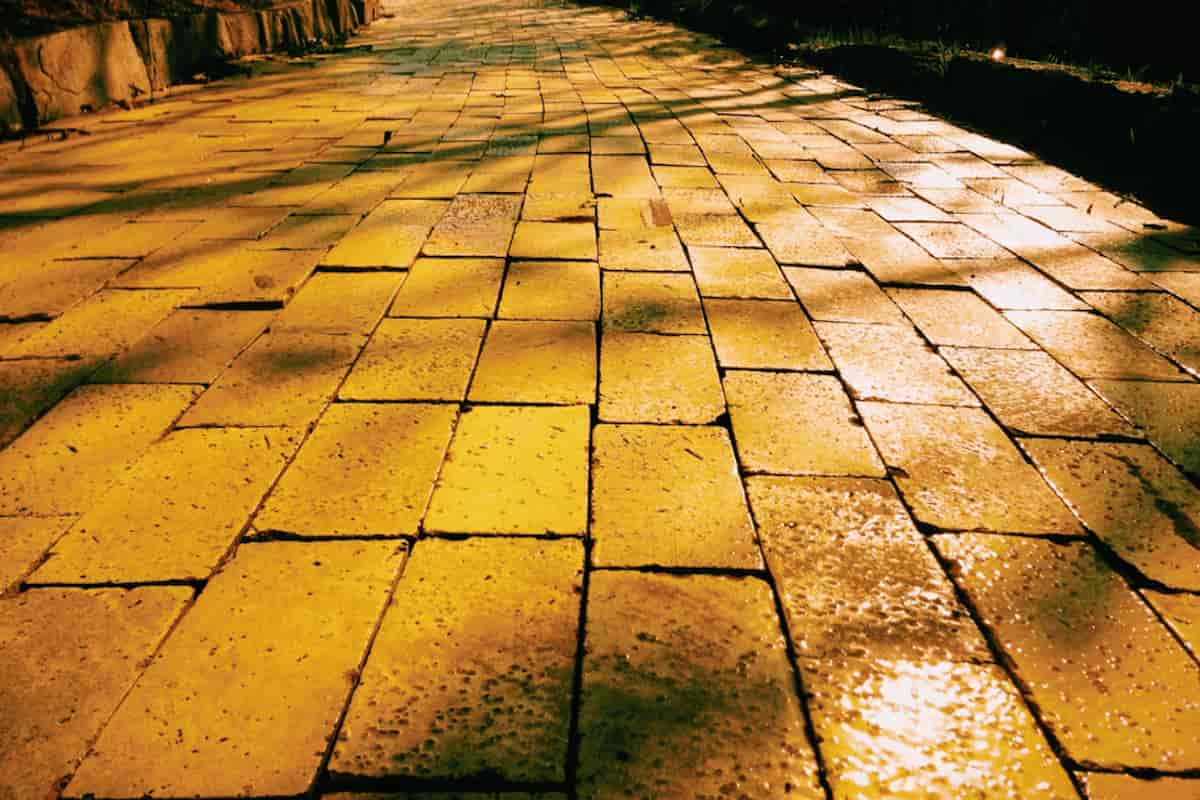 yellow brick flooring