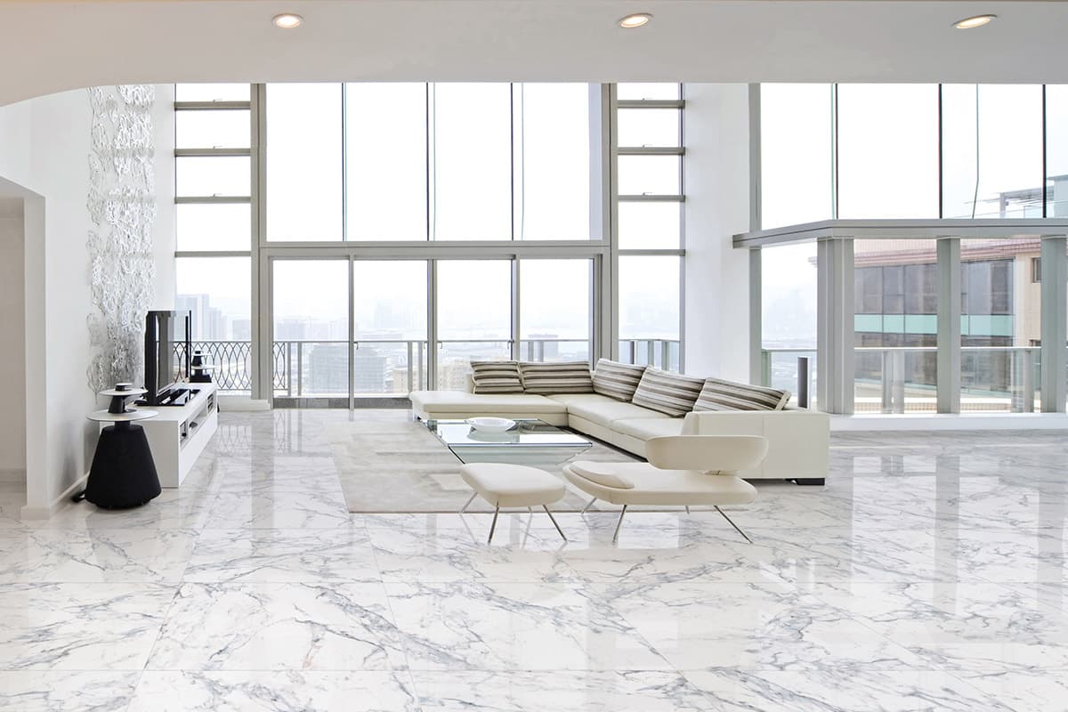 kitchen floor marble tiles