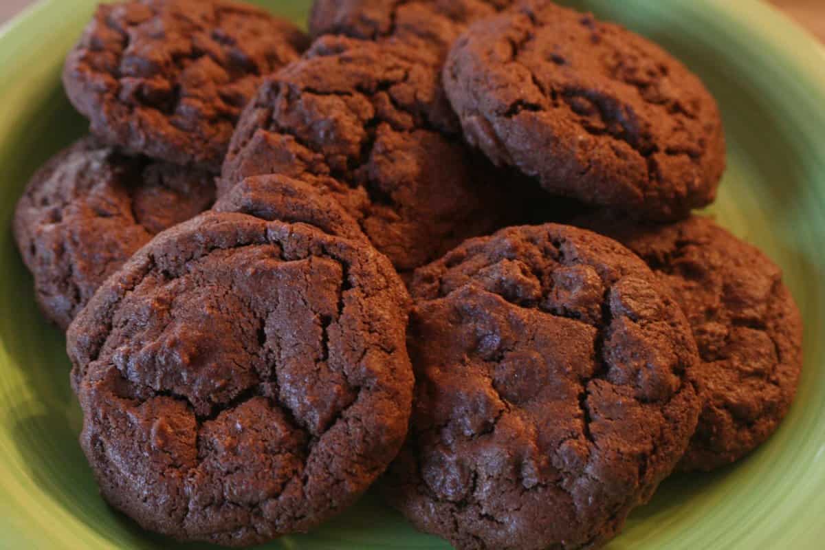 chocolate cookies with powdered sugar